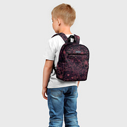 Детский рюкзак Цветочная тёмно-красный, цвет: 3D-принт — фото 2