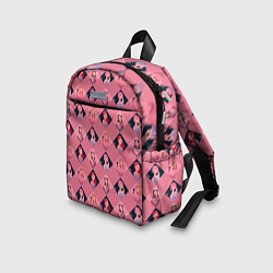 Детский рюкзак Розовая клеточка black pink, цвет: 3D-принт — фото 2
