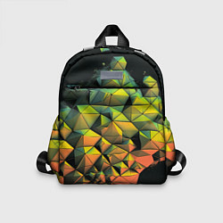 Детский рюкзак Зеленая кубическая абстракция, цвет: 3D-принт