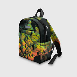Детский рюкзак Зеленая кубическая абстракция, цвет: 3D-принт — фото 2