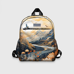 Детский рюкзак Солнечное утро в цветущих горах, цвет: 3D-принт