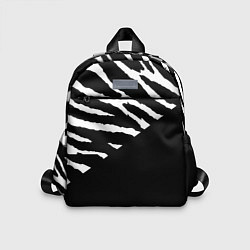 Детский рюкзак Полосы зебры с черным, цвет: 3D-принт