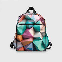 Детский рюкзак Полигональные объемные кубы и тетраэдры в пастельн, цвет: 3D-принт