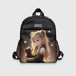 Детский рюкзак Девочка с бурым медвежонком, цвет: 3D-принт