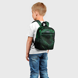Детский рюкзак Темно зеленая абстракция, цвет: 3D-принт — фото 2