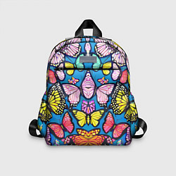 Детский рюкзак Зеркальный паттерн из бабочек - мода, цвет: 3D-принт