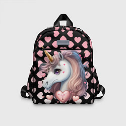 Детский рюкзак Розовый единорог с сердечками