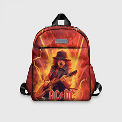 Детский рюкзак ACDC rock music fire, цвет: 3D-принт
