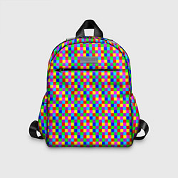 Детский рюкзак Разноцветные маленькие квадраты, цвет: 3D-принт