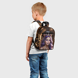 Детский рюкзак Девушка с фиолетовыми волосами в короне, цвет: 3D-принт — фото 2