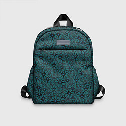Детский рюкзак Цветочный паттерн сине-зелёный