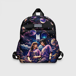 Детский рюкзак BTS на фоне космоса, цвет: 3D-принт