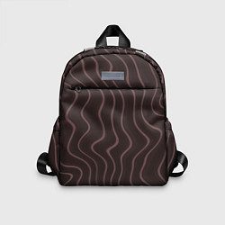 Детский рюкзак Кривые линии красно-коричневый, цвет: 3D-принт