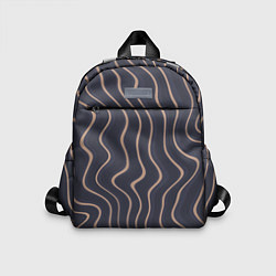 Детский рюкзак Абстракция полосы серо-бежевый, цвет: 3D-принт