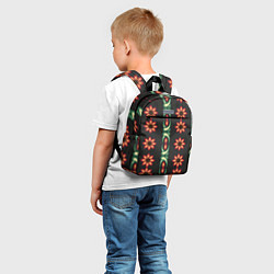 Детский рюкзак Красочный цветочный орнамент с ромашками, цвет: 3D-принт — фото 2
