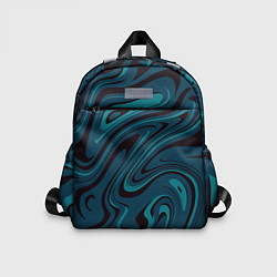 Детский рюкзак Абстракция сине-зелёная искажённая, цвет: 3D-принт
