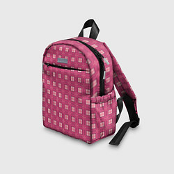 Детский рюкзак Розовый клетчатый паттерн, цвет: 3D-принт — фото 2