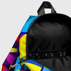 Детский рюкзак Полигональная композиция - поп-арт - нейросеть, цвет: 3D-принт — фото 2