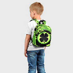 Детский рюкзак Черный клевер кислотный, цвет: 3D-принт — фото 2