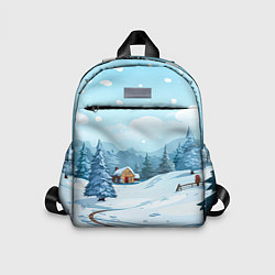 Детский рюкзак Новый год пейзаж, цвет: 3D-принт