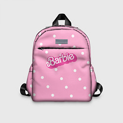 Детский рюкзак Барби - белый горошек на розовом