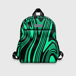 Детский рюкзак Абстракция изогнутые линии чёрно-зелёный
