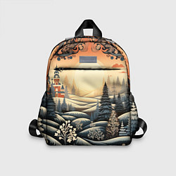 Детский рюкзак Зимний предновогодний пейзаж, цвет: 3D-принт