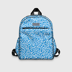Детский рюкзак Белые узоры на синем фоне, цвет: 3D-принт