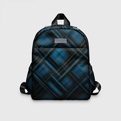 Детский рюкзак Тёмно-синяя шотландская клетка, цвет: 3D-принт