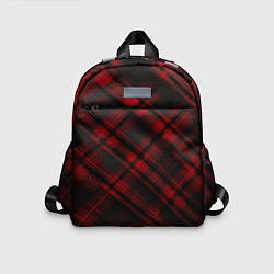 Детский рюкзак Тёмно-красная шотландская клетка, цвет: 3D-принт