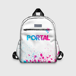 Детский рюкзак Portal neon gradient style посередине, цвет: 3D-принт