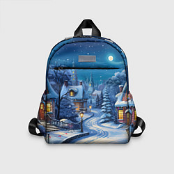 Детский рюкзак Новогодняя ночь в деревушке, цвет: 3D-принт