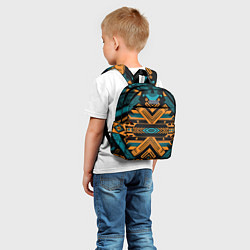 Детский рюкзак Геометрический узор в стиле ацтеков, цвет: 3D-принт — фото 2