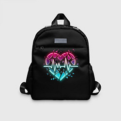 Детский рюкзак Разбитое сердце с линией пульса со свечением, цвет: 3D-принт