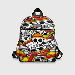 Детский рюкзак One Piece logo pattern pirat, цвет: 3D-принт