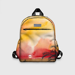 Детский рюкзак Тропический закат акварель, цвет: 3D-принт