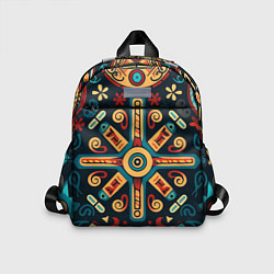 Детский рюкзак Симметричный орнамент в славянском стиле, цвет: 3D-принт