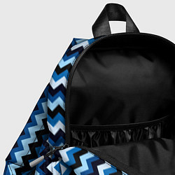 Детский рюкзак Ломаные полосы синий, цвет: 3D-принт — фото 2