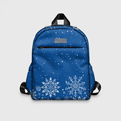 Детский рюкзак Текстура снежинок на синем фоне