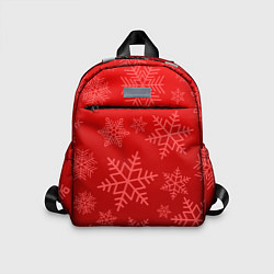 Детский рюкзак Красные снежинки, цвет: 3D-принт