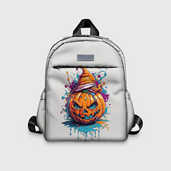 Детский рюкзак Хэллоуинская тыква в красках, цвет: 3D-принт