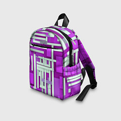 Детский рюкзак Полосы на фиолетовом фоне, цвет: 3D-принт — фото 2