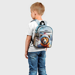 Детский рюкзак Бурый медведь в зимней одежде, цвет: 3D-принт — фото 2