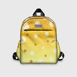 Детский рюкзак Снежинки и звезды на желтом, цвет: 3D-принт
