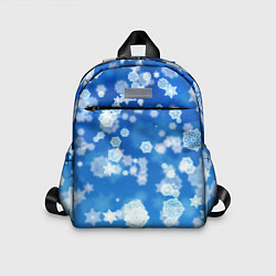 Детский рюкзак Декоративные снежинки на синем, цвет: 3D-принт