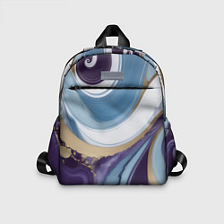 Детский рюкзак Абстрактный волнистый узор фиолетовый с голубым, цвет: 3D-принт