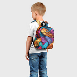 Детский рюкзак Перья паттерн - нейросеть, цвет: 3D-принт — фото 2