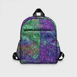 Детский рюкзак Вьющийся узор фиолетовый и зелёный