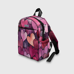 Детский рюкзак Много акварельных сердец, цвет: 3D-принт — фото 2