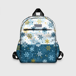 Детский рюкзак Снежинки новогодние, цвет: 3D-принт